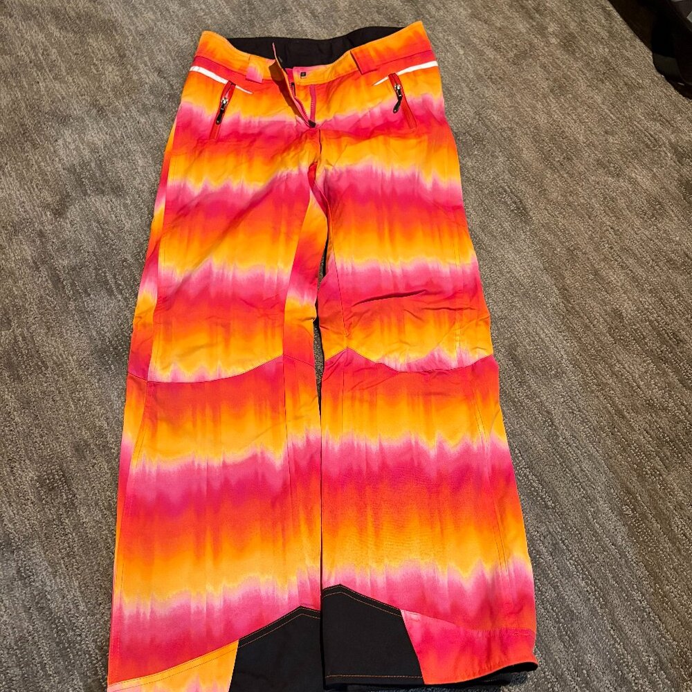 Obermeyer Women's Pink and Orange Wide Leg Ski Pants